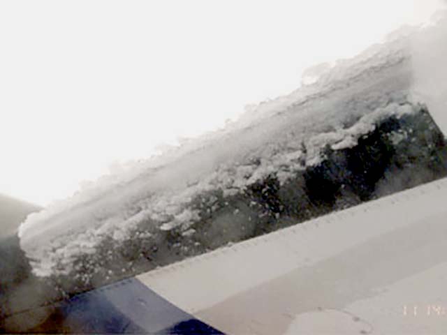 Mixed to severe ice on Twin Otter wing leading edge