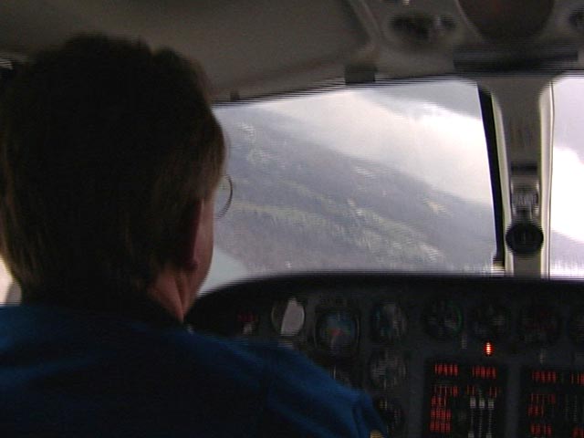 Over the shoulder view inside Cessna