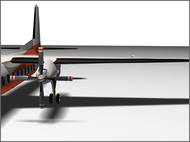 Graphic view of turboprop engine and wing