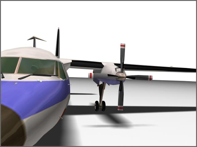 Graphicview of turboprop aircraft nose, prop and wing
