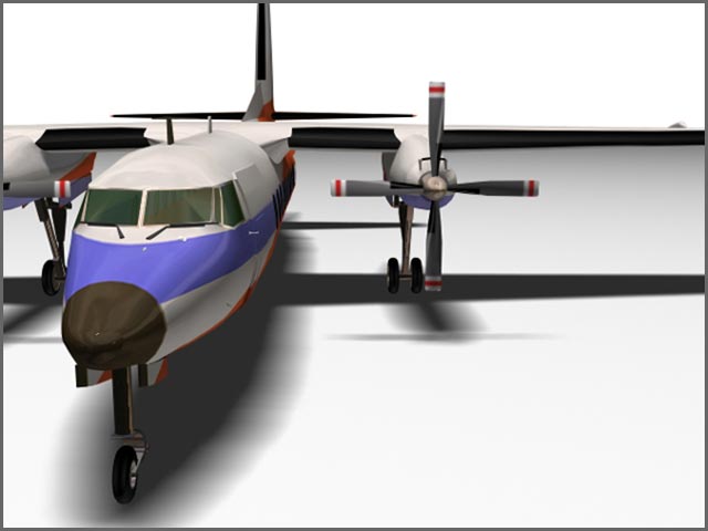 Graphicview of turboprop aircraft nose, prop and wing
