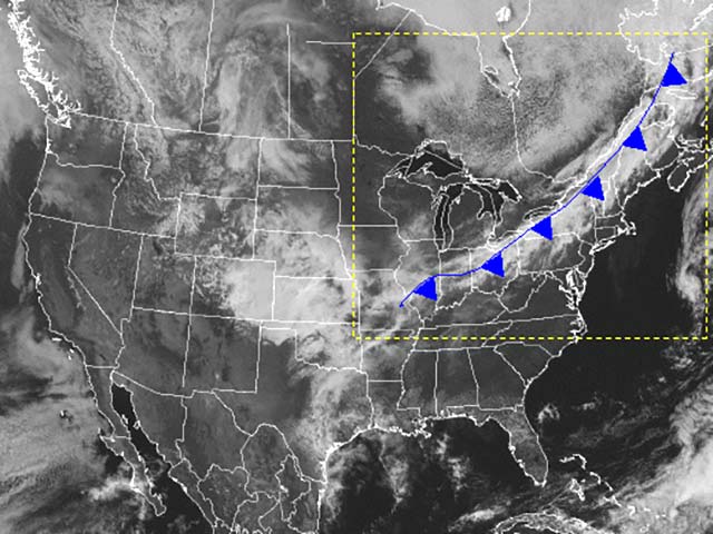 Satellite image of a classic cold front