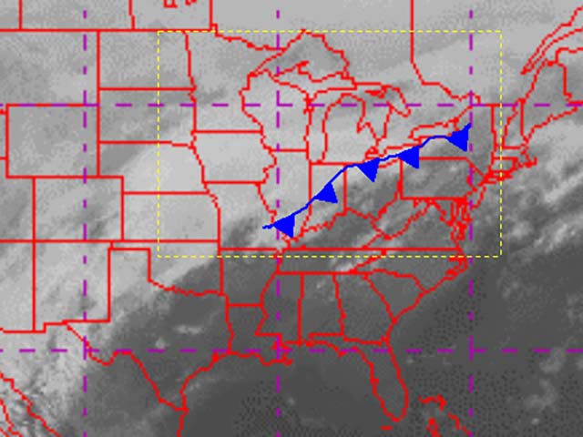 Satellite Image of shallow cold front