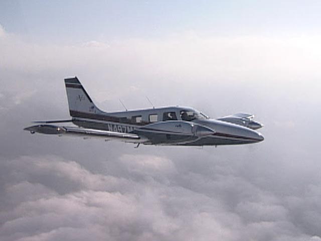 Seneca aircraft in flight