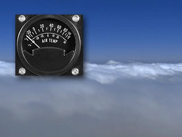 Air temperature gauge compsited over cloud image