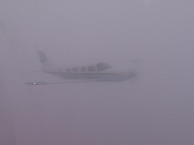 Saratoga aircraft in flight
