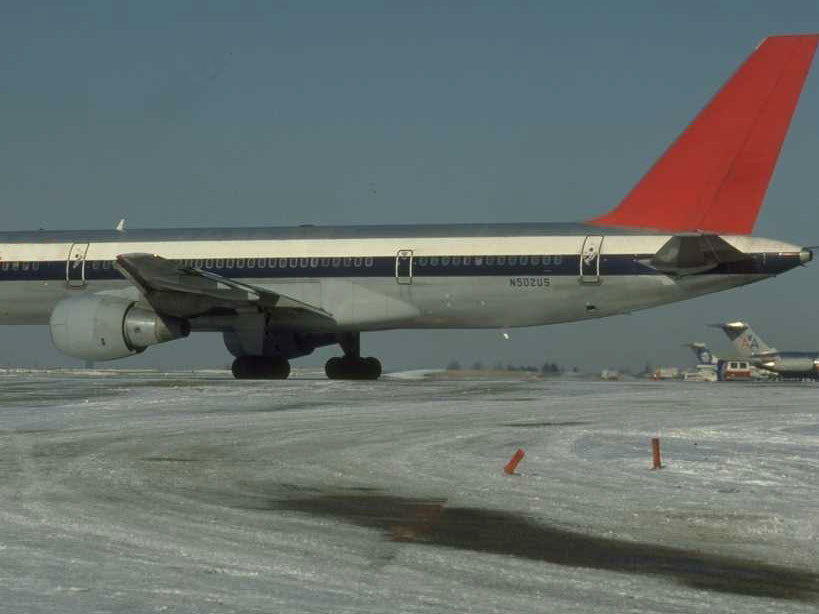 Aircraft on tarmac in snow