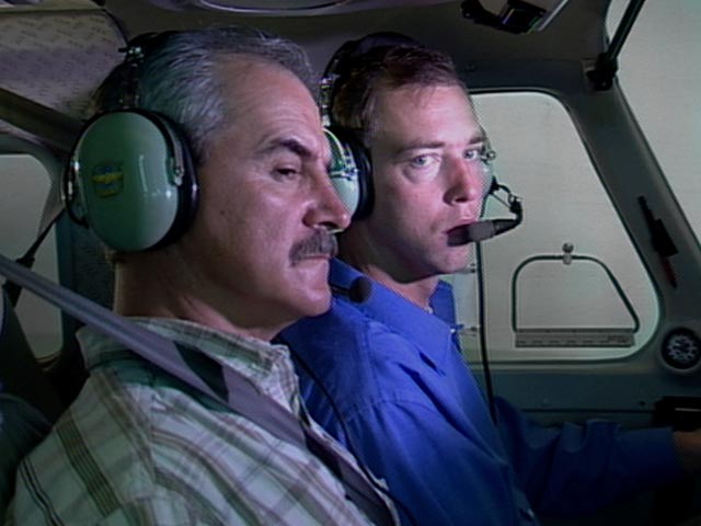 Pilots in cockpit