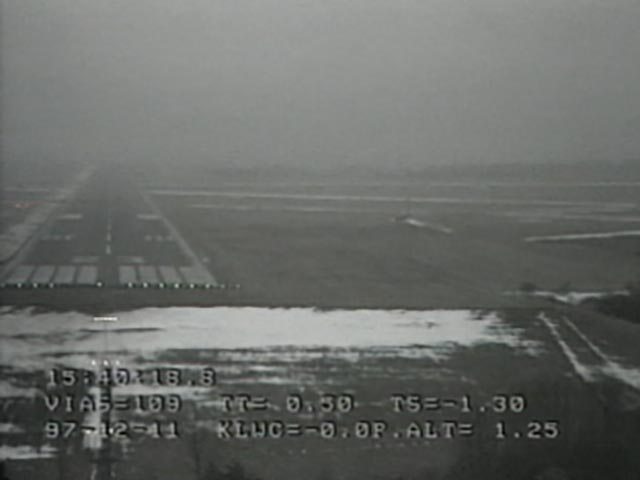 Landing approach view from cockpit