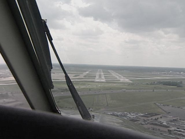View of runway on approach
