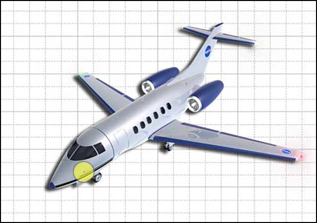 Graphic view of jet with sensors highlighted