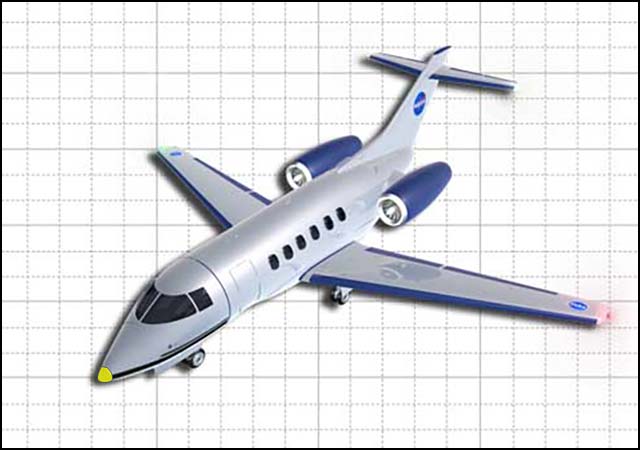 Graphic view of jet aircraft with radome highlighted