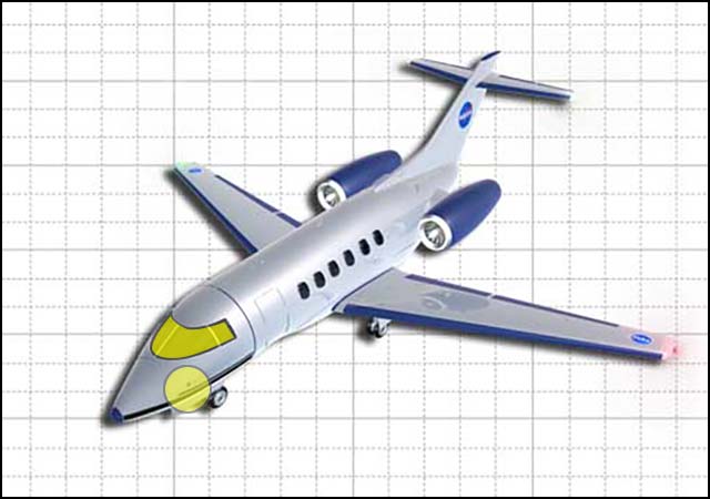 Graphic view of jet with sensors highlighted