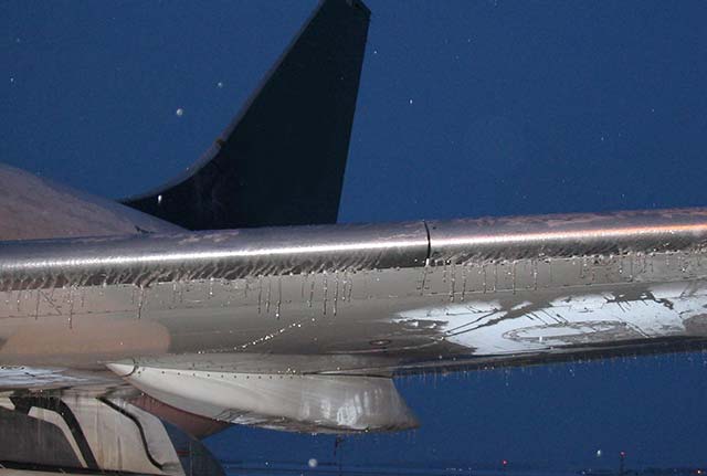 Ice/frost on wing underside