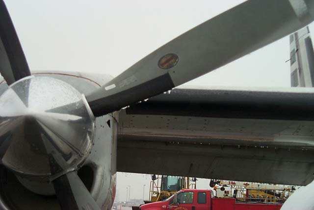 Ice contaminated turboprop aircraft - freezing rain