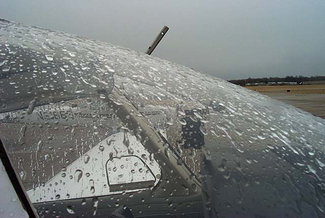 Frozen contamination on aircraft cockpit